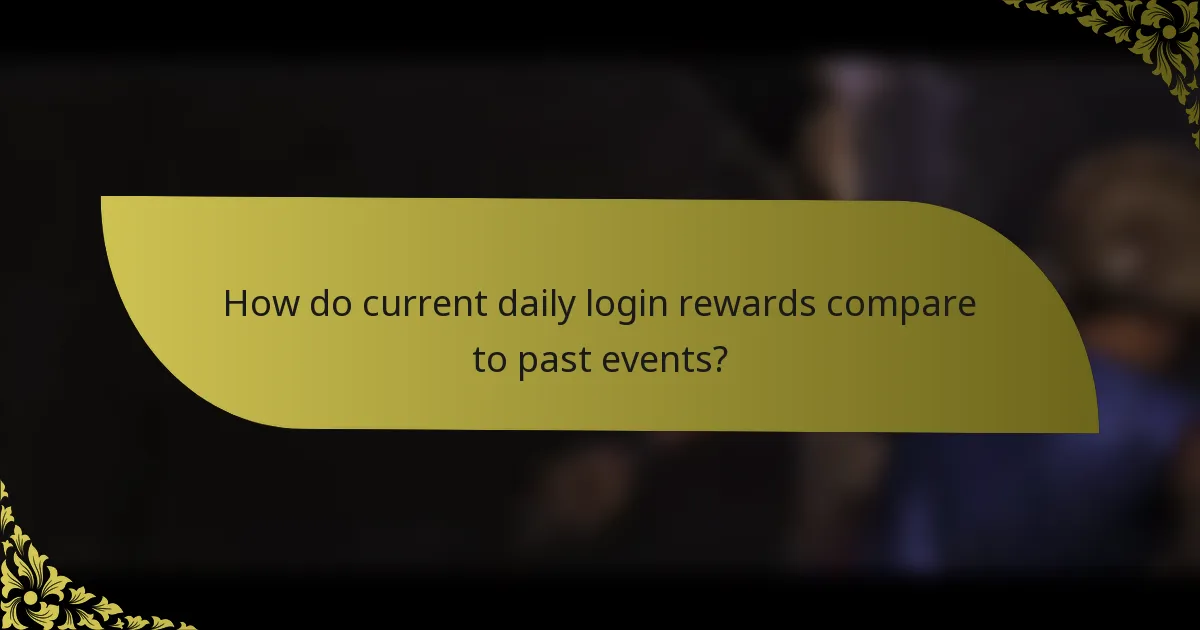 How do current daily login rewards compare to past events?
