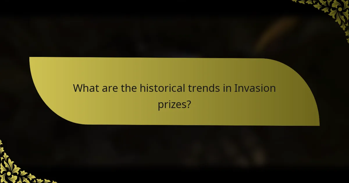 What are the historical trends in Invasion prizes?