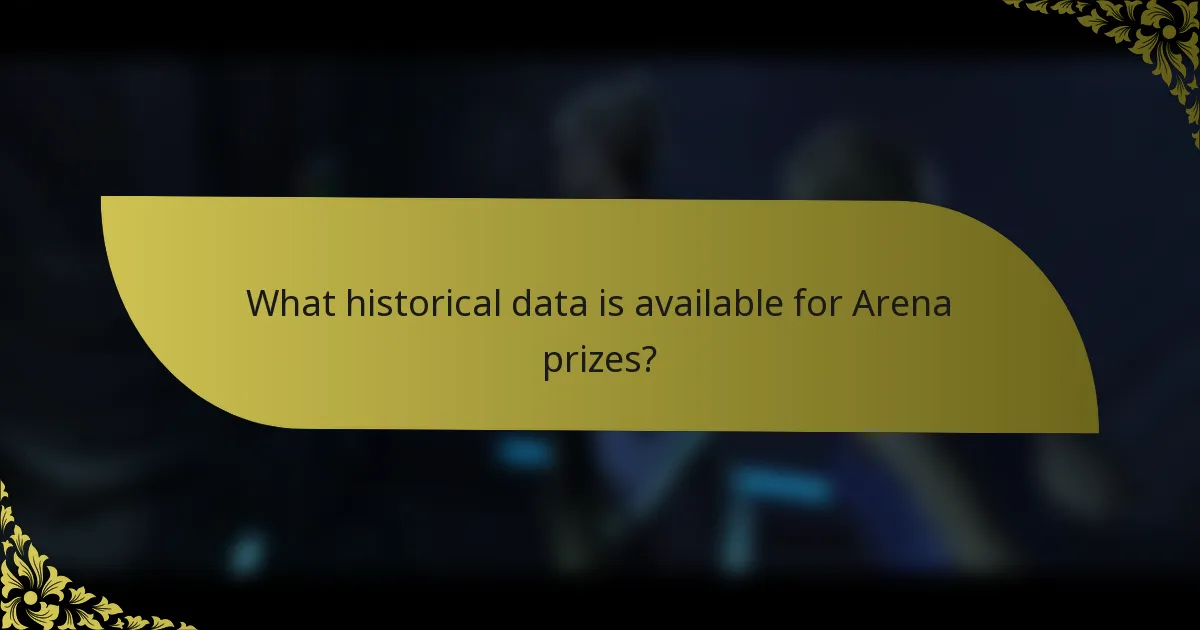 What historical data is available for Arena prizes?