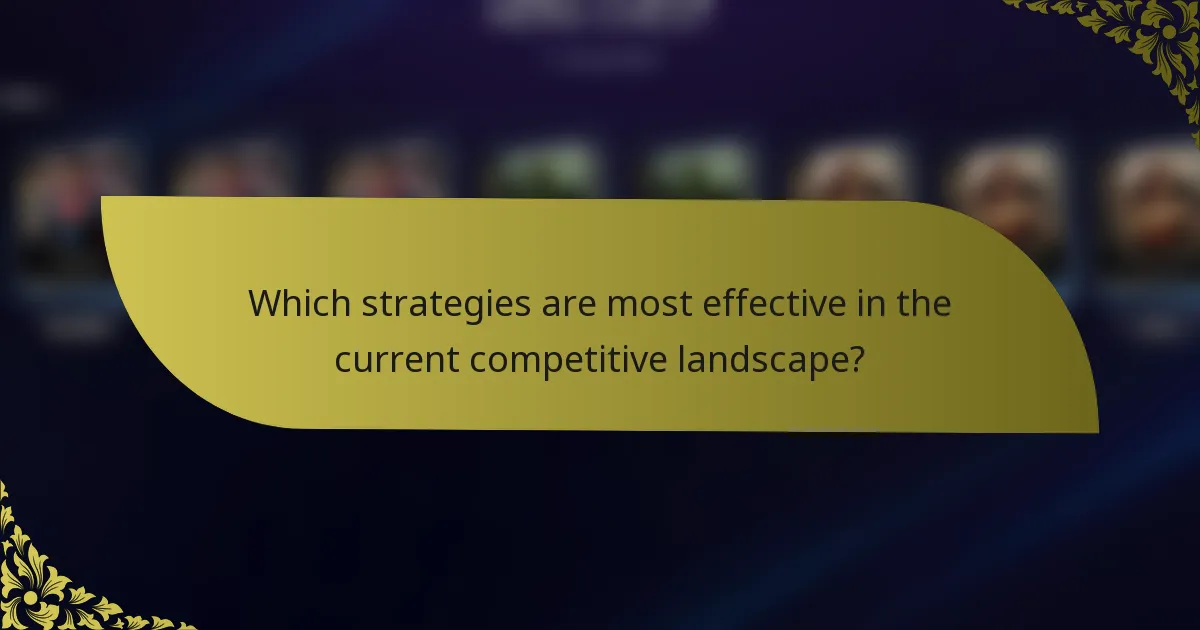 Which strategies are most effective in the current competitive landscape?